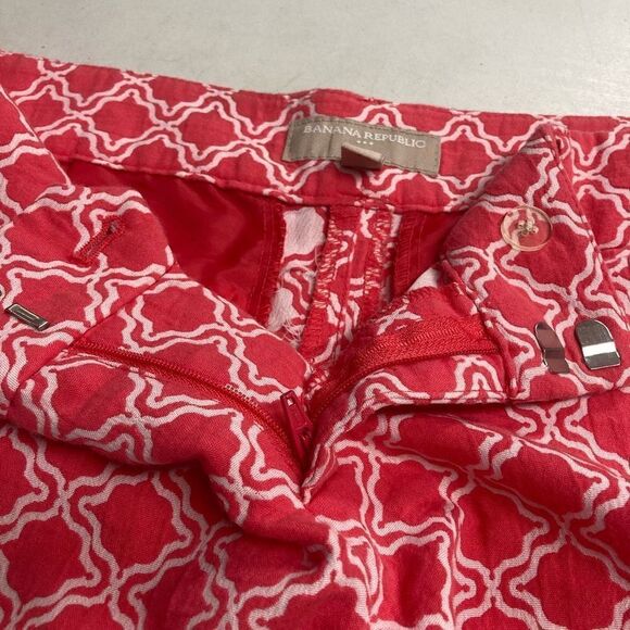 BANANA REPUBLIC Women’s Shorts Peach & White Size 2 - Picture 7 of 11